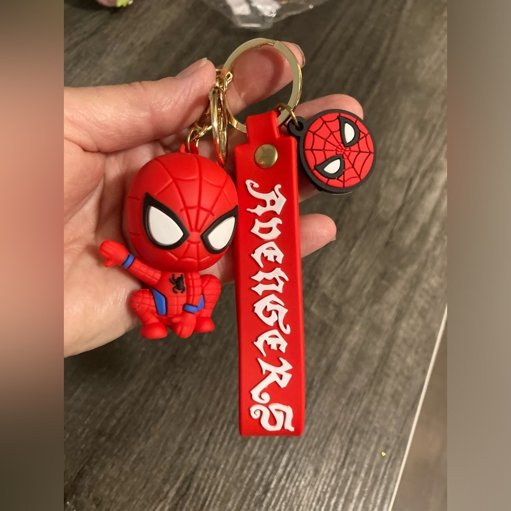 Spider-Man inspired bag charm and keychain
